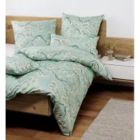 Janine Interlock Feinjersey Bettwäsche Carmen S 55123-02 eisblau 155x220 cm + 80x80 cm