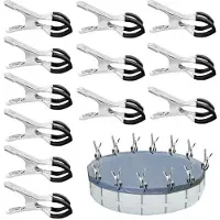 BundiGlassware Klammern Metall für Poolabdeckung 12 Stück Oberirdische Pools Federzwingen mit Schutzfolie Verwendet für Schwimmbadstoffe, Sonnenschirm und Kleidung trocknen(Schwarz)