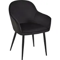DELUKE Esszimmerstuhl GENIM - Samt Schwarz 60x60x84 cm | Essstühle Esszimmerstühle Küchenstühle Wohnzimmerstühle