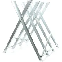 Markenlos XPOtool Sägebock verzinkt klappbar, 81x82x80 cm, mit 4 Haltern und Zahnung, Holzschneidebock als Sägehilfe, bis 100 kg