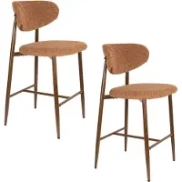 Housecraft living Noor Barhocker Rückenlehne 66 cm Terrakotta - 2 er Set
