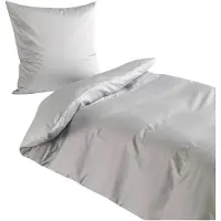 TRAUMSCHLAF Uni Mako-Satin Bettwäsche 135x200 cm + 80x80 cm silber
