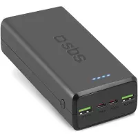 SBS 30.000 mAh-Powerbank mit 2 USB-C und 2 USB-A Anschlüssen