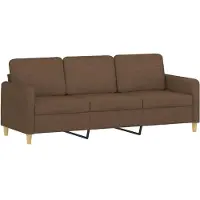 vidaXL 2-tlg. Sofagarnitur mit Kissen Braun Stoff