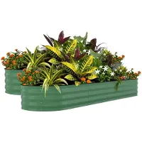 StarTech.com Erhöhte Beete aus galvanisiertem Stahl - 2er Set Hochbeet Metall - 240x60x60 cm - Rostbeständig - Für Gemüse und Blumen - Für den Außenbereich