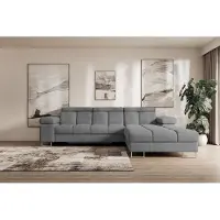 ALTDECOR Ecksofa mit Schlaffunktion und Bettkasten - COMA L - 271x203x79 - Grün Corner Sofa Eckcouch Couch L-Form, links/rechts angeordnet, Schlafcouch Ausziehbar Wohnlandschaft