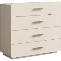 Masseno Kommode LOKIRN 100 cm Sideboard mit 4 Schubladen für Wohnzimmer Schlafzimmer Modern 100x41,5x92,5 cm Beige