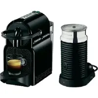 De'Longhi Delonghi EN 80.BAE Inissia+ MILK Black +aeroccino Espressomaschine, Nespresso Kapseln, Edelstahlgehäuse, Milchaufschäumer