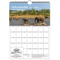Seelenzauber GmbH Naturzauber Sri Lanka Planer DIN A4 Kalender für 2027 Landschaft Natur Strand Land Urlaub - Set-Inhalt: 1x Kalender, 1x Weihnachtsanhänger (insgesamt 2 Teile)