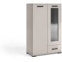 Masseno Kommode ALBANO 80 cm Sideboard mit 1 Schubladen und 2 Türen für Wohnzimmer Schlafzimmer Modern 80x40x125 cm Kaschmir