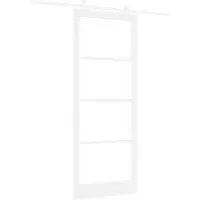 vidaXL Schiebetür ORKDAL Weiß 93 x 232 cm Massivholz Kiefer und Glas