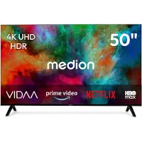 Medion 125,7 cm (50 Zoll) Ultra HD Fernseher (Smart-TV, HDR10, VIDAA Store, HBO Max, MagentaTV, Prime Video, Disney+, DAZN, Paramount+, HbbTV, PVR, Bluetooth, MD 850201)