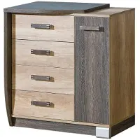 Masseno Kommode PALMERO 80 cm Sideboard mit 4 Schubladen und 1 Türen für Wohnzimmer Schlafzimmer Modern 80x46x87 cm Braun / Eichefarben