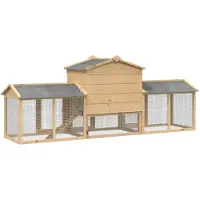 vidaXL Hühnerunterkunft 3 Stk. Braun 225 x 60 x 89 cm