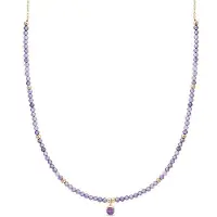 Luxenter Halskette , Athat aus Metalllegierung und Amethystzirkonia mit 18K vergoldetem Finish