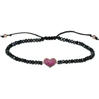 Luxenter Liebesarmreif aus 925er Sterlingsilber und Rubin-Zirkonia mit 18 Karat Rosévergoldung
