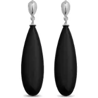 Luxenter Ohrringe, 925er Sterlingsilber und Onyx rhodiniert