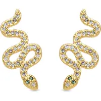 Luxenter Ohrringe mit 18 Karat Gelbgold-Finish und funkelnden Zirkonia-Steinen – Norra
