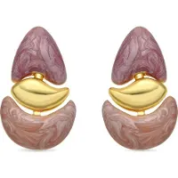 Luxenter Ohrringe in 18 Karat Gelbgold und Fuchsia lackiert – Ismaly