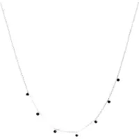 Luxenter , Khosar-Halskette aus 925er Sterlingsilber und rhodiniertem Onyx
