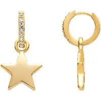 Luxenter 18K Gelbgold plattierte Brillant Zirkonia Ohrringe - Star