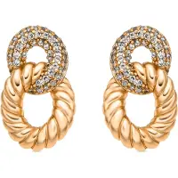 Luxenter Ohrringe mit 18-karätiger Gelbgold-Finish und Zirkonia-Brillanten – Ramcall