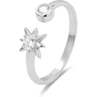Luxenter Ring, 925er Sterlingsilber mit Lialt und glänzenden Zirkonen, rhodiniert