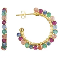 Luxenter Multicolour Kristall Ohrringe aus 18K Gelbgold - Aiel