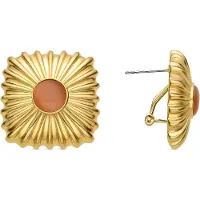 Luxenter -Ohrringe mit orangefarbenem Katzenauge, 18 Karat Gelbgold – Raimra