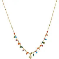 Luxenter Multicolor Kristall-Halskette aus 18K Gelbgold - Lision