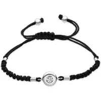 Luxenter 925 Sterlingsilber und Brilliant Zirconia-Armband mit Rhodium-Finish – Knopf