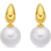 Luxenter White Pearl Ohrringe in 18-karat-Gelbgold - Rosmi