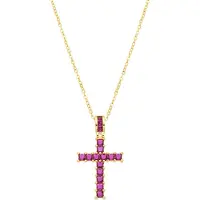 Luxenter -Halskette aus Metalllegierung und Rubinzirkonia aus 18-karat-Gelbgold - Amku