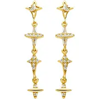 Luxenter Ohrringe aus 925er Sterlingsilber mit funkelnden Zirkonia-Steinen, 18 Karat Gold-Finish – Holis