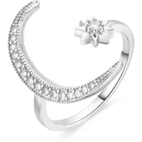 Luxenter Ring Meral, mit glänzenden Zirkonen, rhodiniert