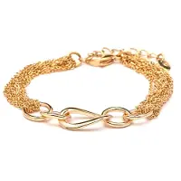 Luxenter Armband mit funkelnden Zirkonia-Steinen, 18 Karat Gelbgold-Finish – Hidvis