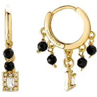 Luxenter Schwarzer Achat Ohrringe aus 18K Gelbgold - Ordzun