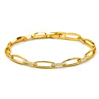 Luxenter Armband mit funkelnden Zirkonia-Steinen, 18 Karat Gelbgold-Finish – Thylo