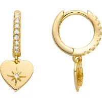 Luxenter Ohrringe aus 925er Sterlingsilber mit Brillanz-Zirkonia, 18 Karat vergoldet – Saita