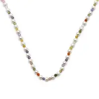 Luxenter Multicolor Kristall-Halskette aus 18K Gelbgold - Amio