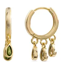 Luxenter Smaragd Zirkonia Ohrringe aus 18k Gelbgold - Atzul