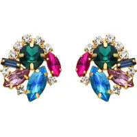 Luxenter Blue Crystal Ohrringe in 18k Gelbgold - Nyuva