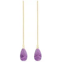 Luxenter , zoqoyi Ohrringe aus 925 Sterlingsilber und natürlichem Amethyst 18K vergoldet