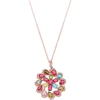 Luxenter -Halskette aus Metalllegierung und mehrfarbigem Zirkonia mit 18-karat-Roségold - Casil