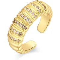 Luxenter Brilliant Metal and Zirconia Alloy Ring in 18 karat Gelbgold - Bakla