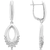 Luxenter Diamant-Finish Metall- und Zirkonia-Legierungs-Ohrringe – Liwen