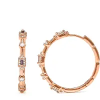 Luxenter Ohrringe aus Zirkonia mit Brillantschliff und 18 Karat Gelbgold-Finish – Nemako