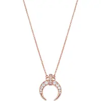 Luxenter -Halskette aus Legierungsmetall und brillantem Zirkonia, gefertigt in 18-karat-Roségold – Cali