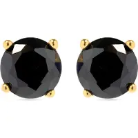 Luxenter Ohrringe, 925er Sterlingsilber und 18K vergoldeter Onyx Zirkonia