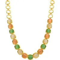 Luxenter Katzenaugen-Halskette Mehrfarbige 18-karat-Goldfinish – Shureo
